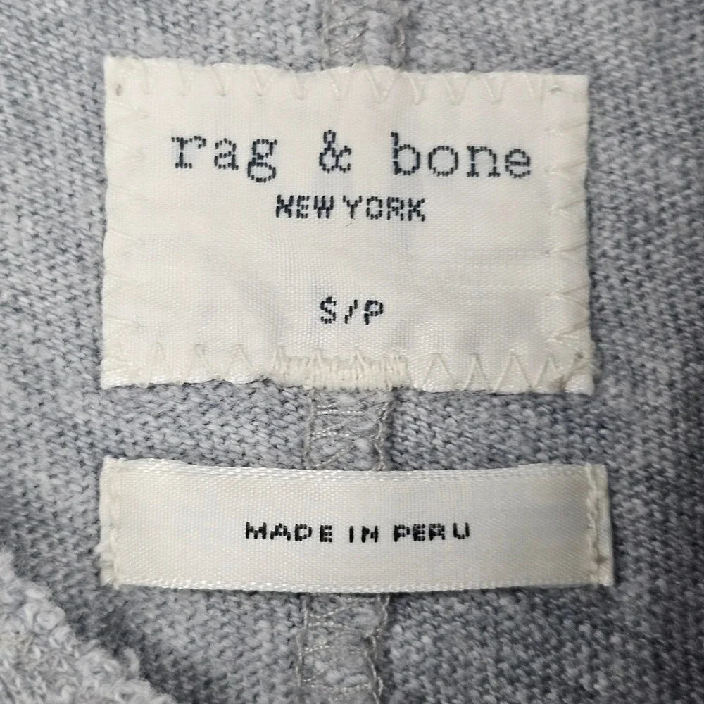 rag & bone Men's Size S Short Sleeve Henley T-Shirt Heather Gray Cotton Slub